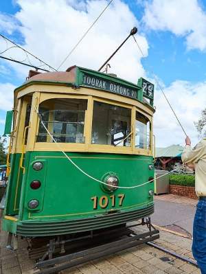 Whiteman Park Transport Heritage electric tram rides changing poles 135